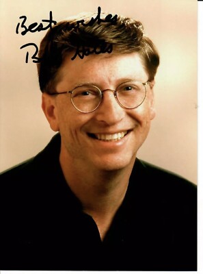 【直筆】ビル・ゲイツ サイン フォト レター付き Microsoft Bill Gates Signed Photo Microsoft Corporation Autographed 5X7
