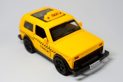 RUSSIA LADA NIVA YELLOW TAXI OFFROAD 4X4 DIECAST METAL CAR MODEL