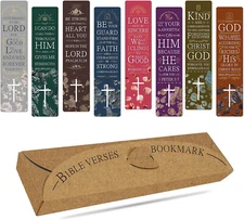 48 Pieces Christian Scripture Bookmarks with Bible Verse Quotes & Storage Box...