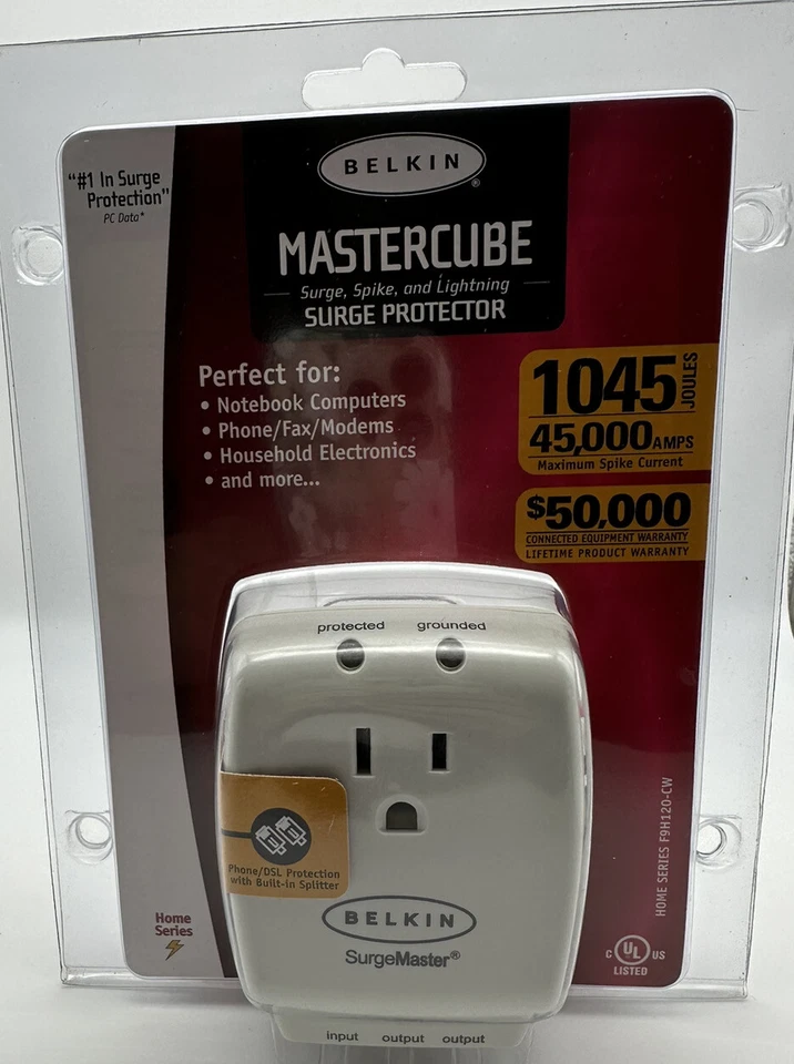 Belkin Mastercube Surge Protector New in package Model F9H120-CW - Image 2 of 4