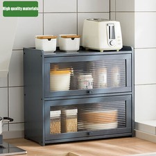 Modern Two-tier Storage Cabinet, Countertop Storage Cabinet, Gray Cabinet New