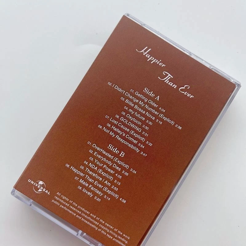 Billie Eilish Happier Than Ever Retro Album Tape Sealed Cassettes Foto 2 de 3