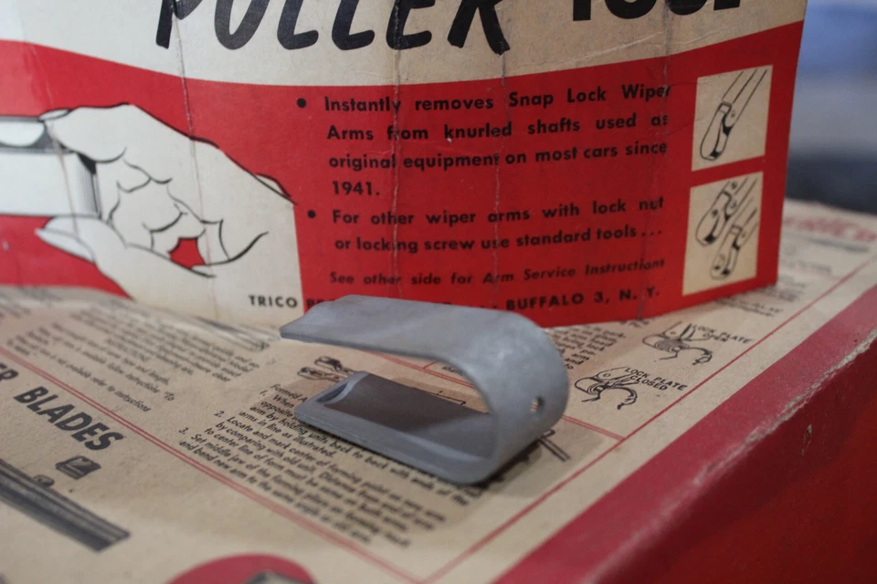 NOS TRICO brazo limpiaparabrisas herramienta y extractor de anuncios antiguo auto coche camión de colección tirando Foto 4 de 4