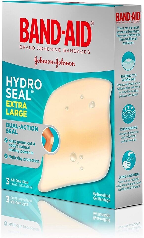 BandAid Hydro Seal Extra Large Adhesive Bandages Waterproof Blister Pad 3 Ct สถานีตำรวจภูธร