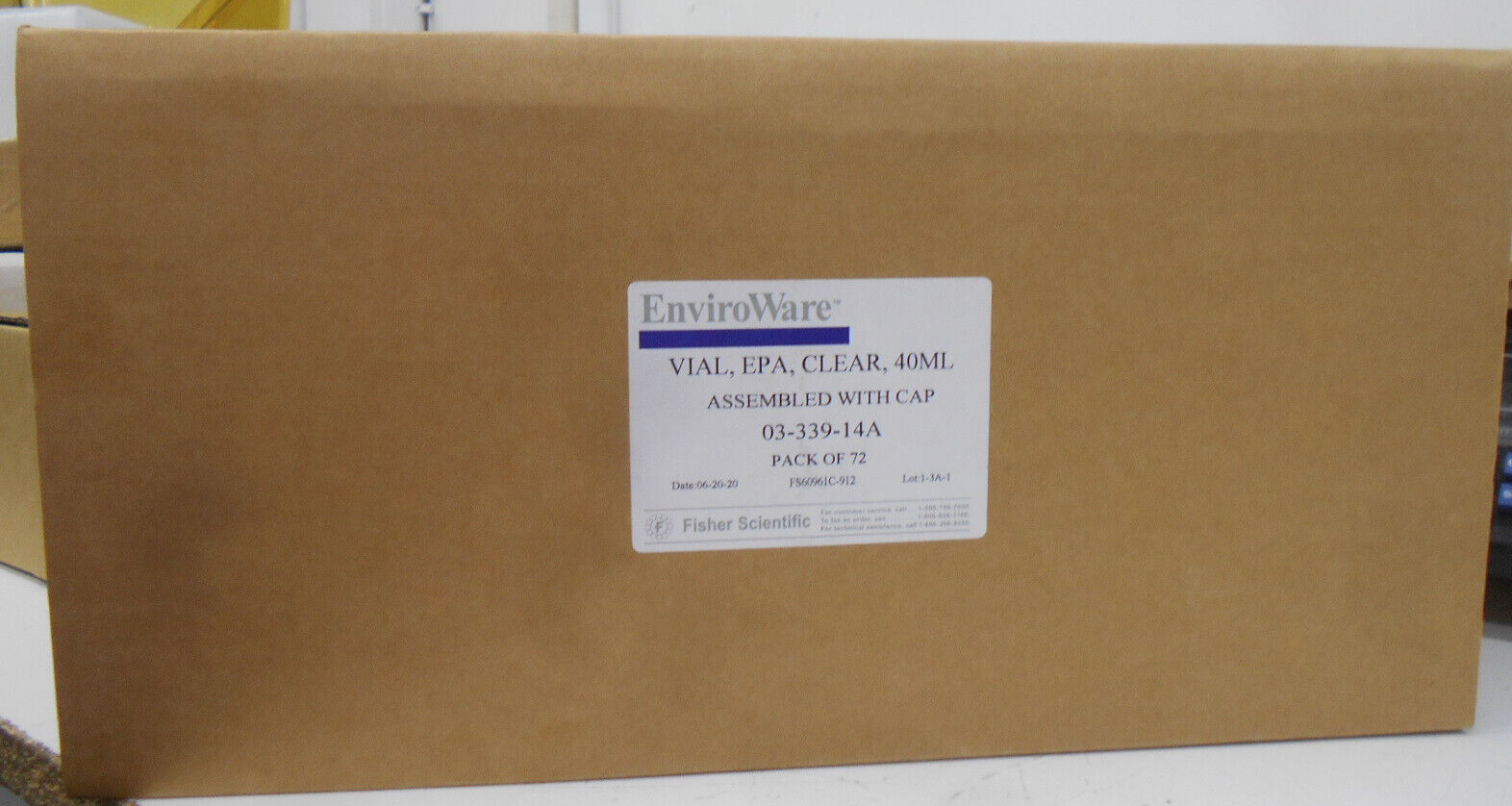 FISHER SCIENTIFIC 03-339-14A ENVIROWARE VIAL EPA CLEAR 40ML W/CAPS ...