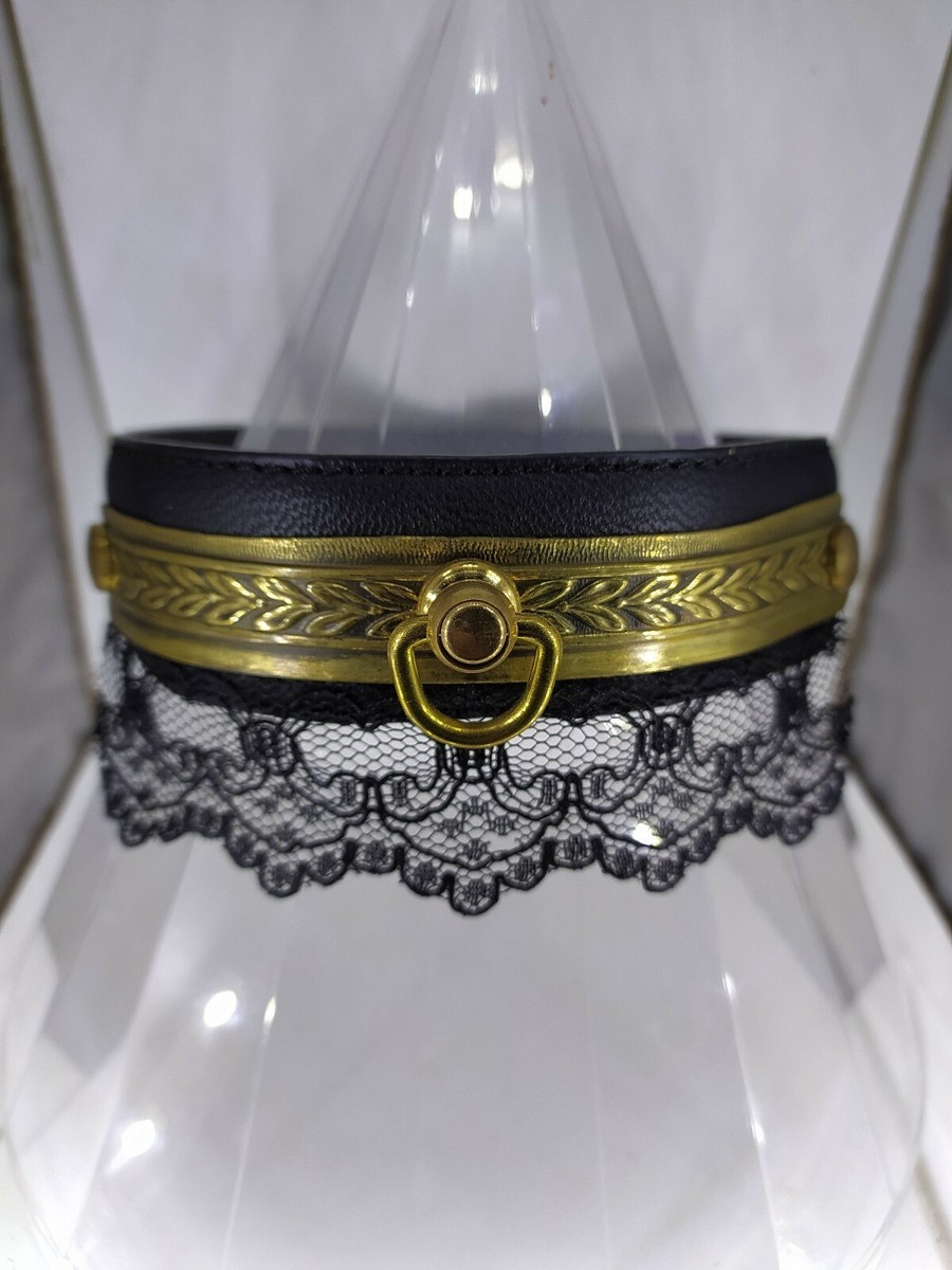 Collier Ras De Cou BDSM En Métal - Anneau De Domination Réglable, Noir, Fait Main