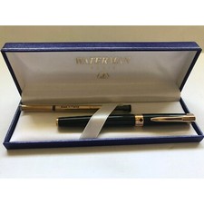 Waterman L'Etalon Green Lacquer & Gold Rollerball Pen In Original Box Vintage