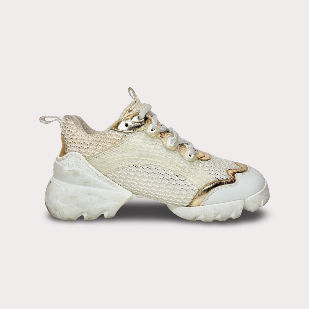 Christian Dior D-Connect Gold Mesh Sneaker - Women's 7.5 | eBay