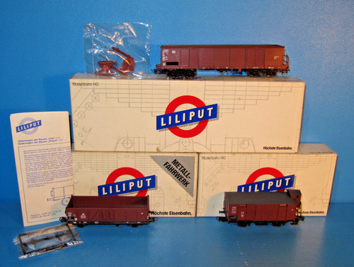 Liliput H0 Hochbordwagen No. 217 03 & 244 05 +  Güterwagen No. 214 01 OVP #6808 | Zustand: Gebraucht