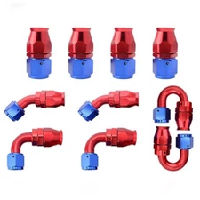  10PCS 4AN 6AN 8AN 10AN 12AN PTFE Fuel Hose End Fitting Adapter Kit E85 