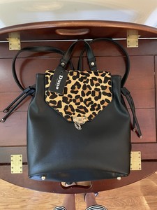 dune black quilted backpack