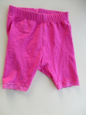DopoDopo Mädchen Leggings kurze Hose Shorts 74 Rosa Pink Einfarbig Spitze Capri