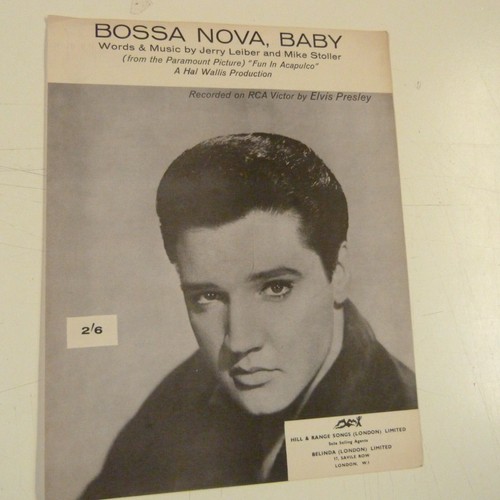 song sheet BOSSA NOVA BABY, Elvis Presley, 1962 eBay