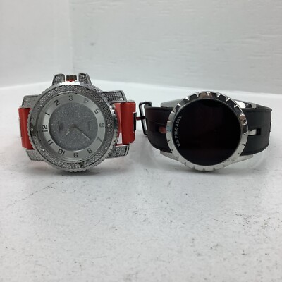 Lot of 2 mens watches, Digital U.S Polo Assn & Anolog Techno Pave
