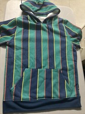 Trademark Brooklyn Cloth Mfg Co Striped Green Multicolor Pullover Hoodie Medium