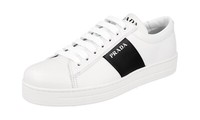 Prada Leder Downtown Sneaker Schuhe - 1E144N - Weiss Schwarz - Neu - 37