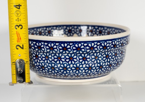 Boleslawiec ciotola 18 oz ceramica polacca fiore di loto. Fatto a mano. Nuovo + spedizione veloce - Foto 5 di 6