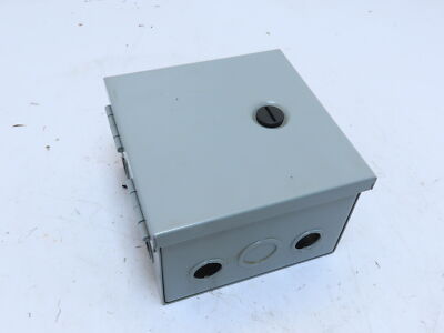 Hoffman A-HE6X6X4 Junction Box Knock-Outs Steel Gray 6x6x4In NEMA 1 Hinged Lid