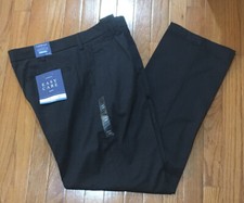 Croft  Barrow The Easy Care Khaki Pleated Front Classic Fit Jet Black Pants