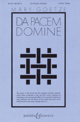 Da Pacem Domine BH Mary Goetze Melchior Franck