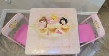 vtg Child Disney Princess Activity Folding Table Set with 2 Kids Chairs Vintage