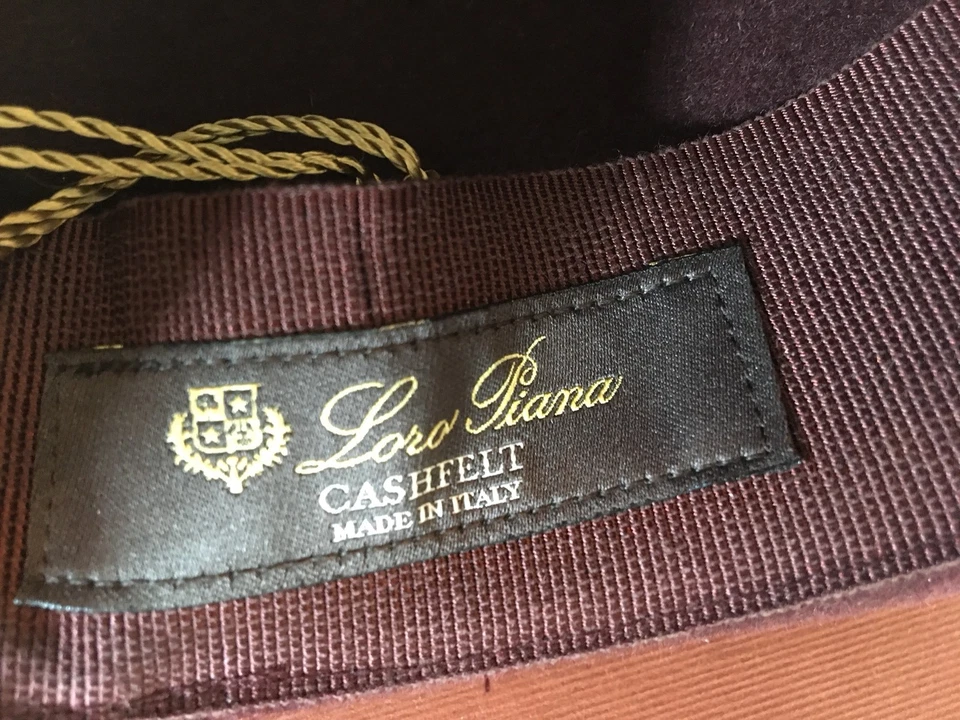 700 Loro Piana Hombre Granate Burt Cashfelt Sombrero Talla 58 cm, 22 7/8” Hecho en Italia Foto 4 de 4