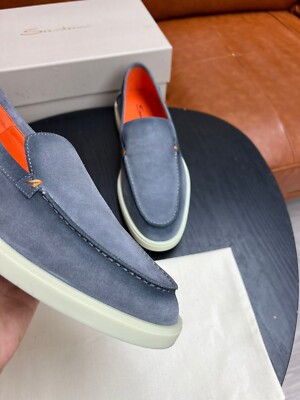 Street leisure-Santoni Men's casual shoes flat suede