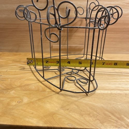 Vintage Heart Shape Wire Basket With Wire Handle Decor Rustic Farmhouse - Picture 11 of 13