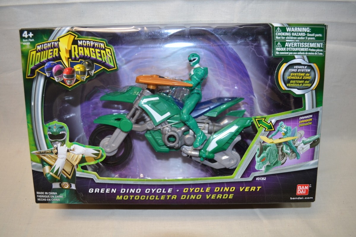 GREEN DINO CYCLE MIGHTY MORPHIN POWER RANGERS 2010 NEW SEALED MMPR 31352  ZORD
