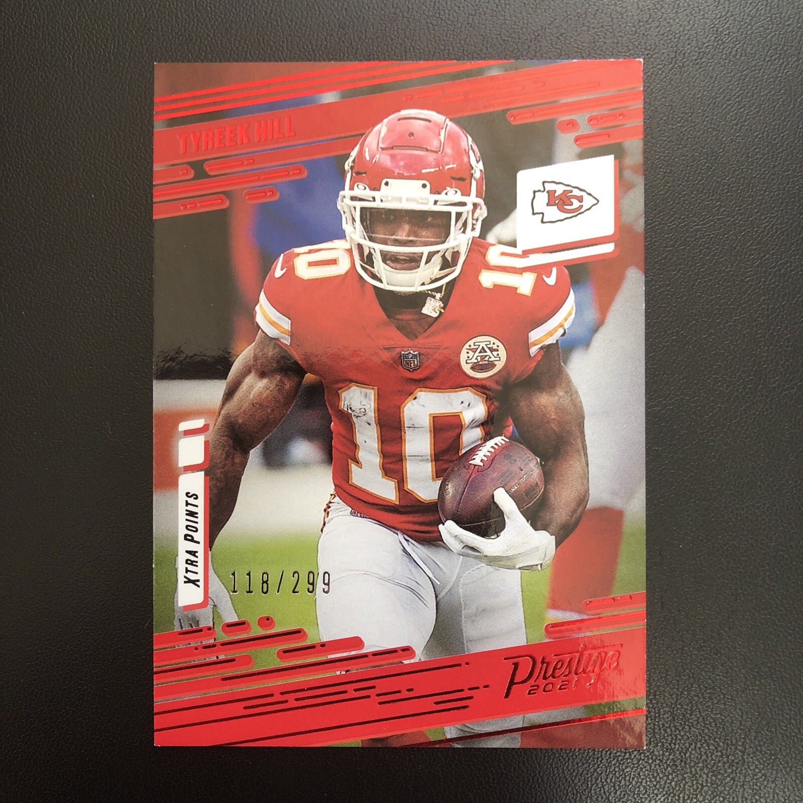 Tyreek Hill 2021 Prestige Red SP #/299 Dolphins Chiefs Parallel Football Card