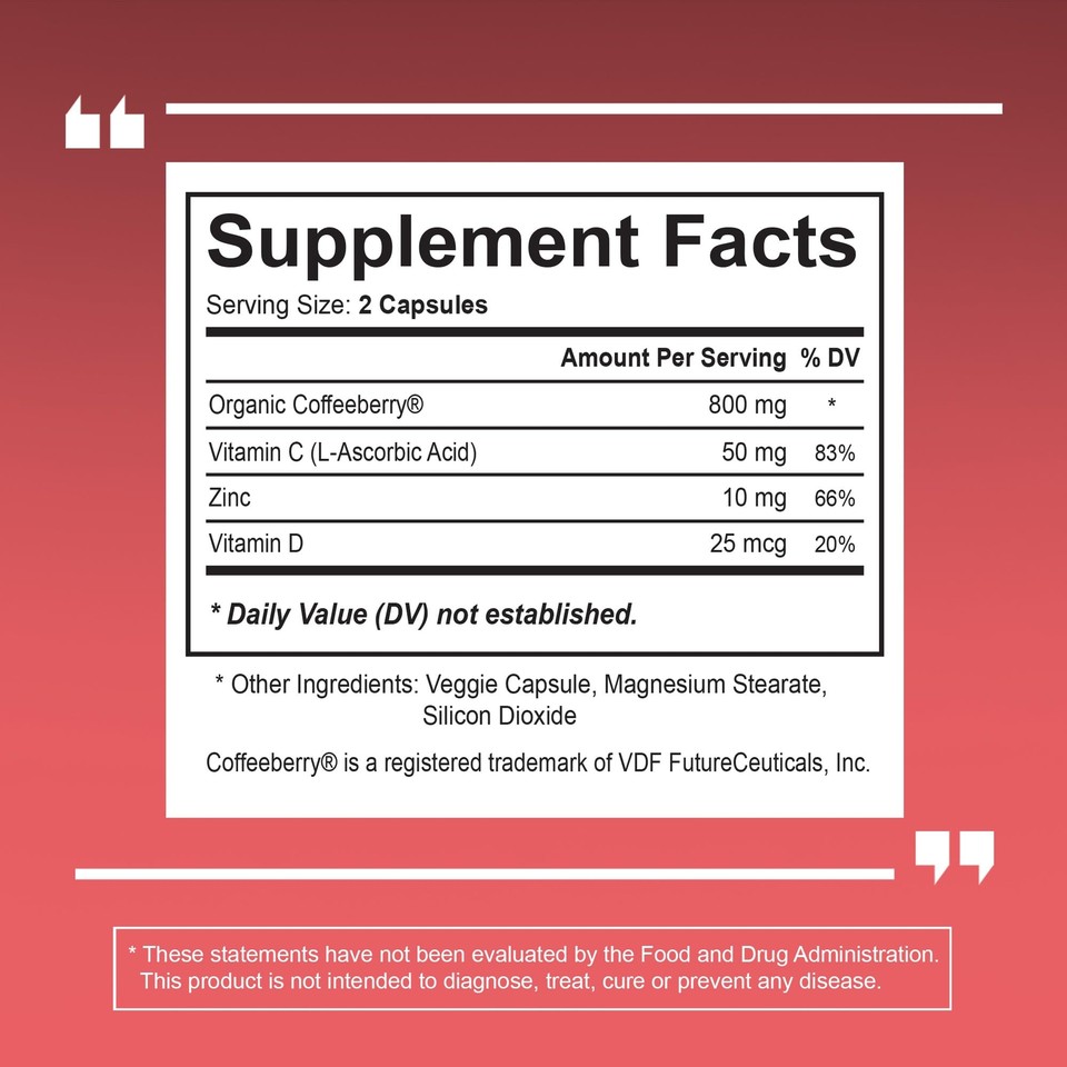 Vitacoffee 1000mg Organic Coffeeberry Supplement Coffee Fruit