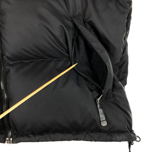 The North Face Mens XL 700 Goose Down Puffer Full Zip Vest Jacket Black HOLES - Picture 3 of 15