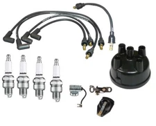 Distributor Ignition Tune up Kit w/ USA Copper Plug wires for Ford 8N Tractor