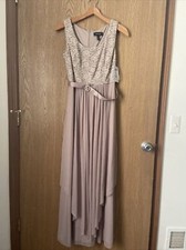 R M Richards Mother Of The Bride evening dress with a belt Champagne