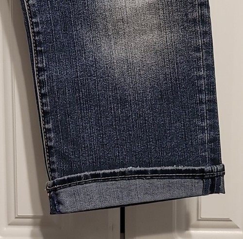 Jean argenté Aiko Capri pantalon femme 29 mi-hauteur cropped stretch brodé - Photo 5/12