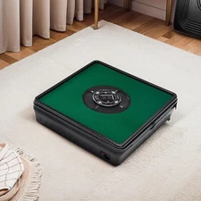 Portable Automatic Mahjong Table, w/144 Magnetic Tiles for Indoor & Outdoor Play