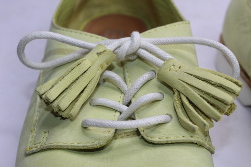 Coach Womens Sz 8 Green ZIinnia Nubuck Leather Tassels Loafer Oxford Flat Shoe - Picture 3 of 12