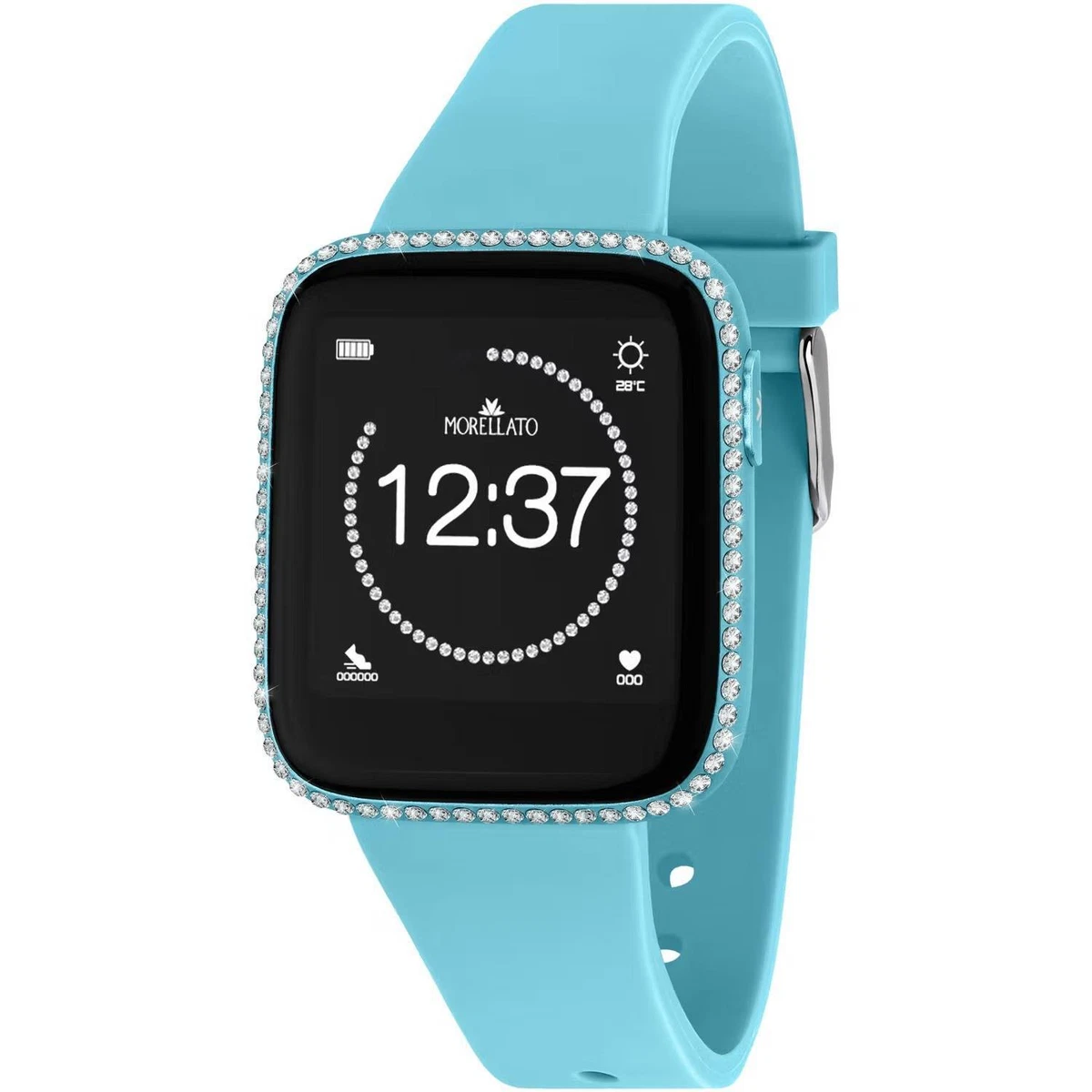 Watch Smartwatch Morellato M 01 R0151167515 Watch Silicone Light Blue Zircons