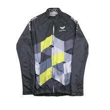 Nine Bulls Bicycle Jacket Mens Small Gray Elastic Waist Pockets Full Zip Top