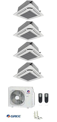 GREE MultiSplit 4 Räum Deckenkassetten 3x3,5+5,0 kW Klimaanlage R32 Außen 10,5kW