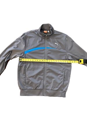 Puma Jacket Mens Grey Casual Full Zip Up Track Jacket Size Large
