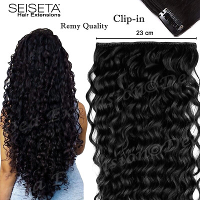 Extension Clip Real Curly Hair Thick Band 5 Clips 23cm SIXETA Hair Remy