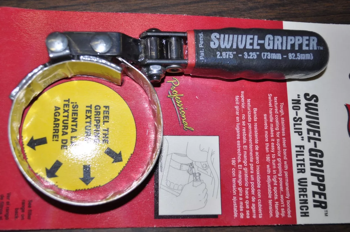 Lisle 57020 Swivel Gripper No Slip Filter Oil Wrench Small R 2.875