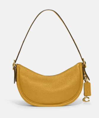 Coach Women's Yellow Gold Luna Soft Pebble Leather Shoulder Bag
