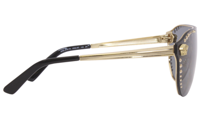 New VERSACE VE 2161 1002/87 Gold Black Shield Monolens 