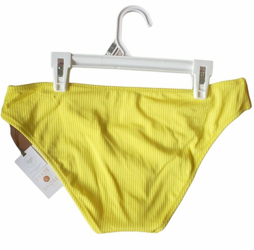 NWT Shade & Shore Women's Ribbed Hipster Bikini Bottom Yellow M 8-10 Swim Suit - Picture 2 of 2