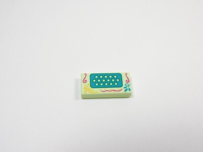 LEGO Spring Yellow Green 1x2 Disney Encanto Printed Tile Plate D10
