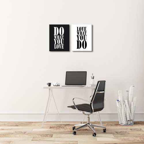 2 Panels Motivational Wall Art Inspirational Positive quotes Office Wall Decor - Picture 2 of 6