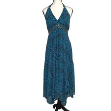 Y2K ROBBIE BEE Babydoll Halter Formal Dress Whimsigoth Fairy Grunge Boho Size 6