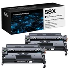 2PK 58X Black Toner Compatible for HP 58X CF258X LaserJet Pro MFP M428fdw M404n